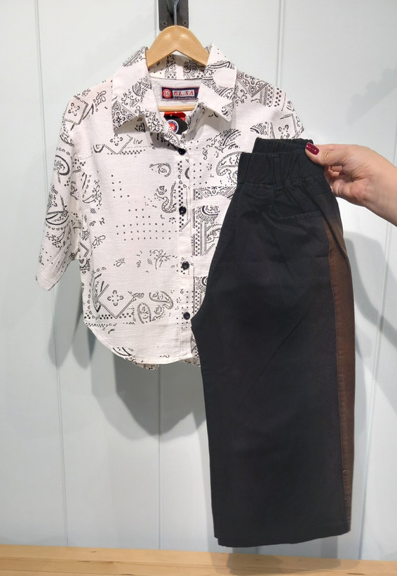 شومیز سفید/ شلوار مشکی